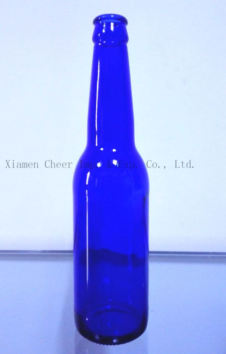 high quality hot sale 330ml Blue Color Glass Beer Bottles (PJ330-2203)
