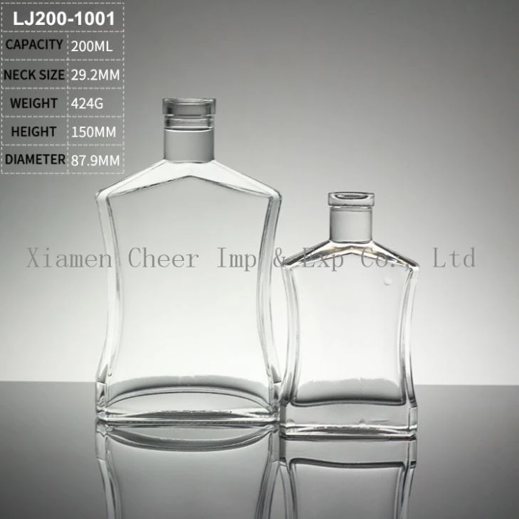 200ml Glass Bottle Flask Bottle Glass Vodka Bottle LJ200-1001