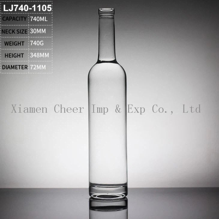 740ml Super Clear Tall Vodka Bottle