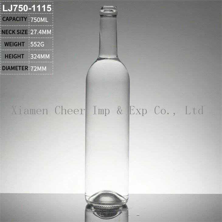 750ml High Clear Glass White Liquor Bottle