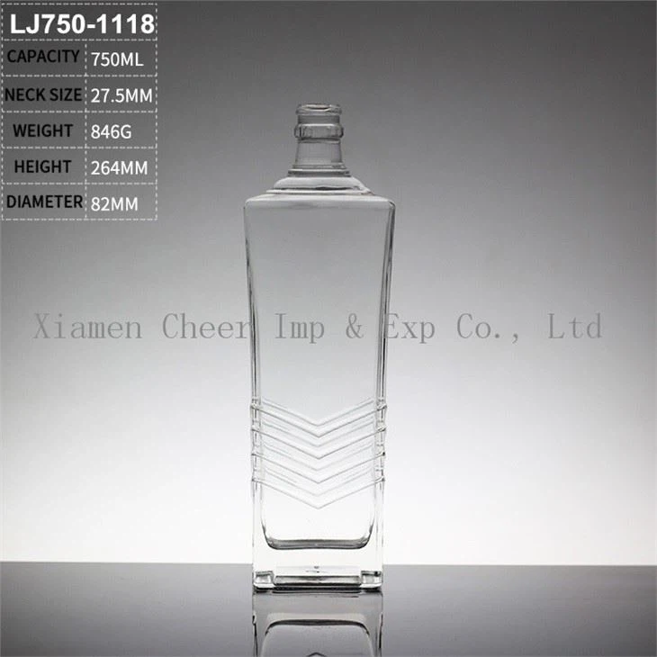 Tall Square Short-necked Spirits Bottles