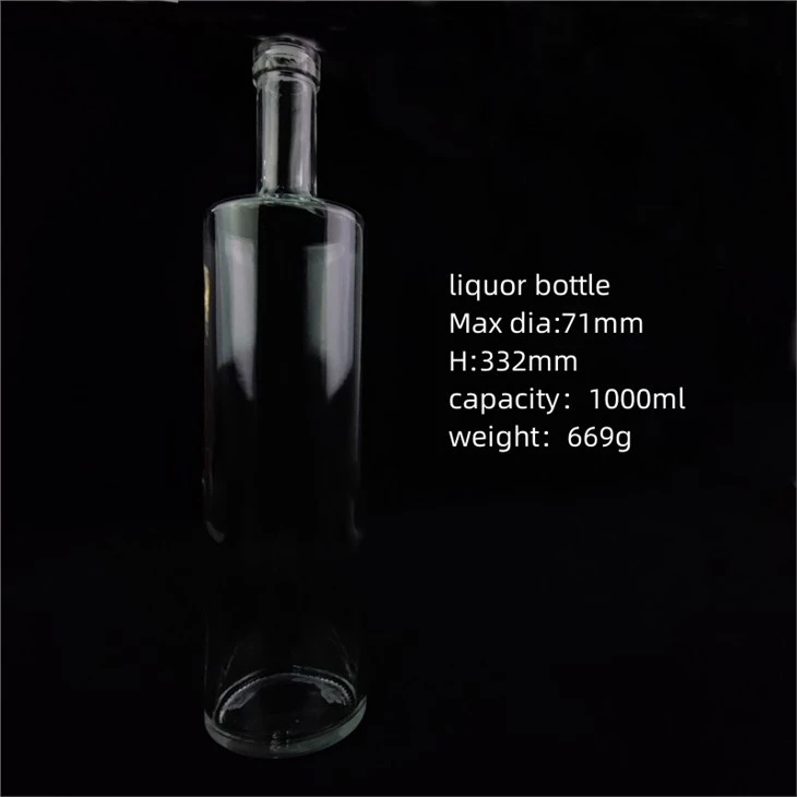 Best Selling Transparent High Clear 1000ml Liquor Bottle Whiskey Vodka Tequila Bottle