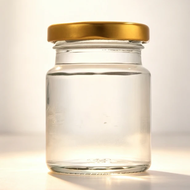 50ml Clear Glass Bird Nest Jar Gold Screw Cap