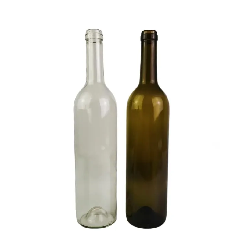 750ml Cork Top Glass Bordeaux Bottle